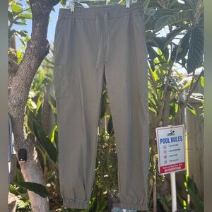 Old Navy Women’s Olive Poplin High Rise Tapered Cargo Elastic Cuff Jogger Size L